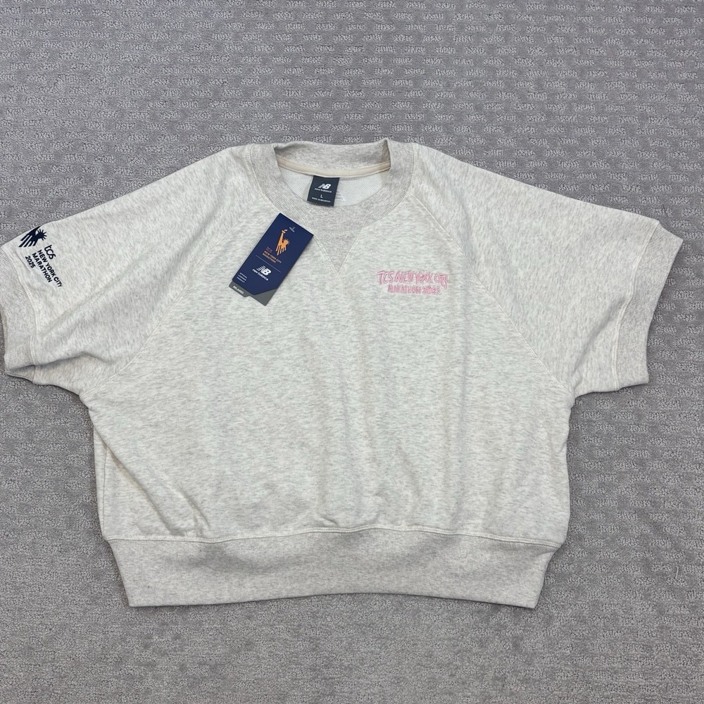 New Balance NYC Marathon French Terry Short Sleeve Tee/Sweatshirt Woman Large